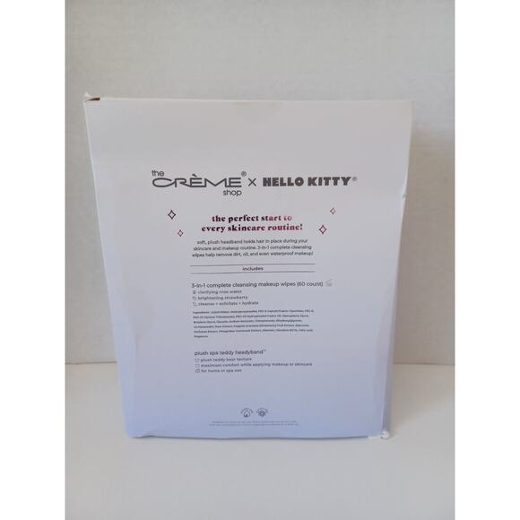 The Creme Shop x Hello Kitty Cleanse starter Kit Headband & Makeup Wipes NEW! - Picture 3 of 5